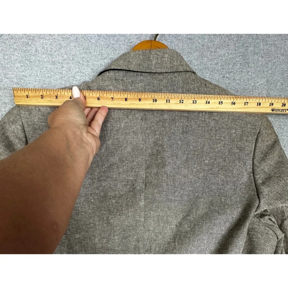 Stafford Sport Coat 44L Long Taupe Gray Brown Linen Cotton Classic Fit Blazer